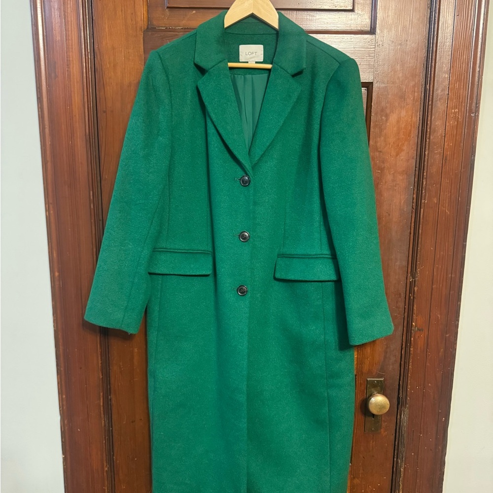 LOFT Women's Kelly Green Top Coat